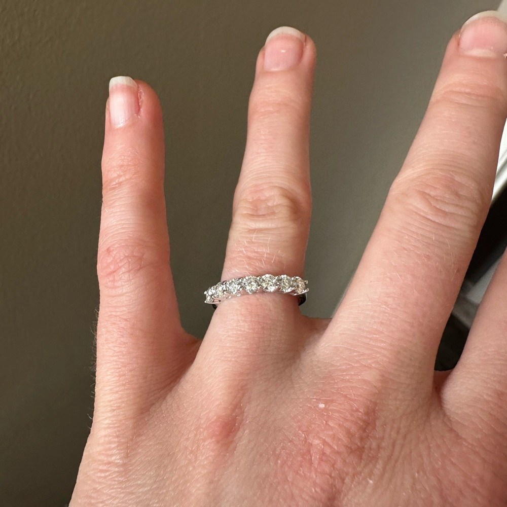 Elegant Silver Band with Clear Stones